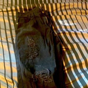 Mens black ripped jeans